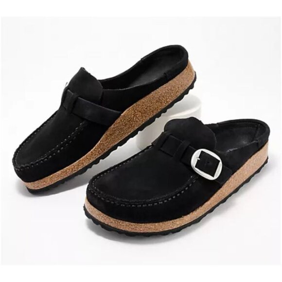 NIB Birkenstock Suede Clog - Buckley Black